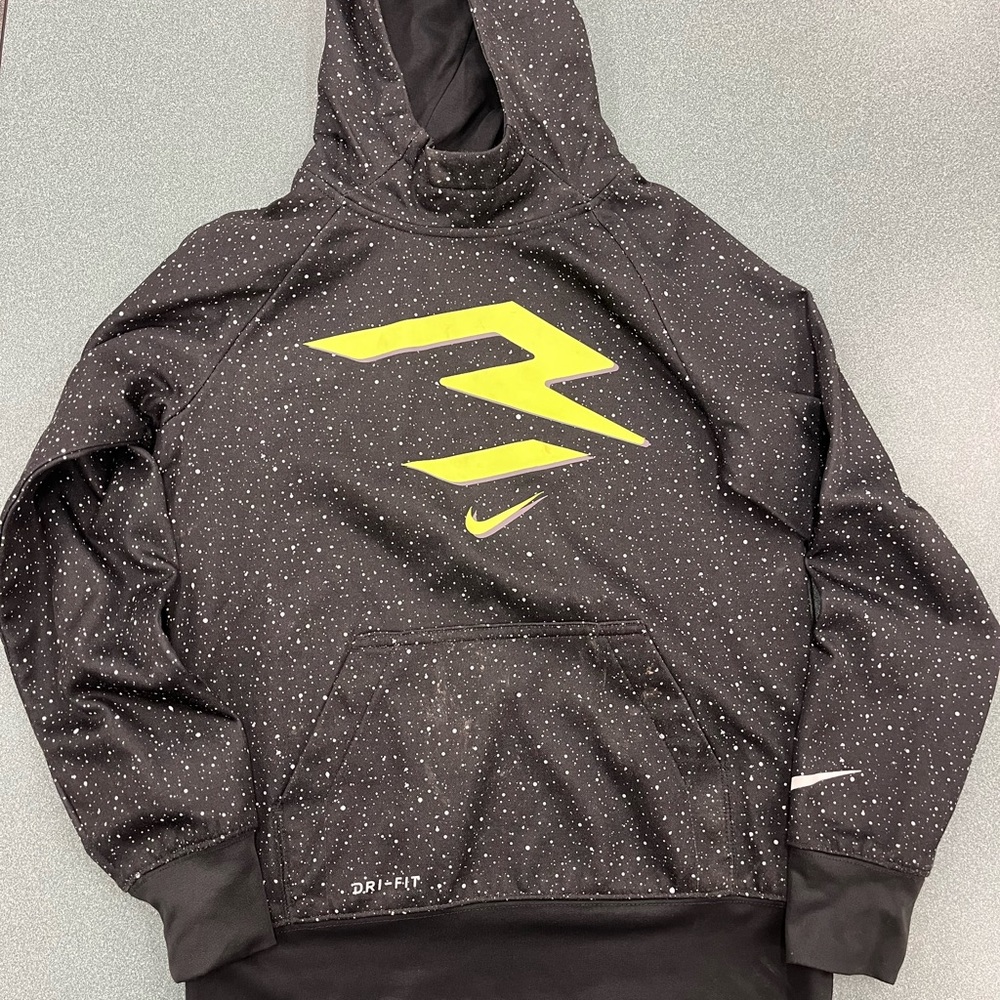 Nike Black and Yellow Dri-FIT Hoodie